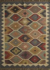 Traditional Wool Jute Handmade Flat Kilim Rug Decoration for Living and Bedroom