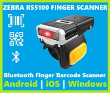 Zebra RS5100 Wireless Bluetooth Finger Barcode Scanner 2D/1D/QR Code, RS51B0!🔥⭐