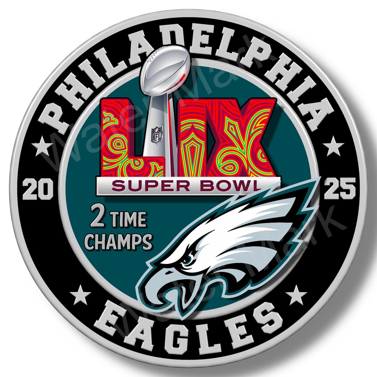 Philadelphia Eagles Super Bowl Logo LIX Super Bowl Champions 2025