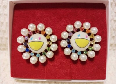 Takashi Murakami x Liquem Pearl Flower Piercings 2024 Limited NEW Japan