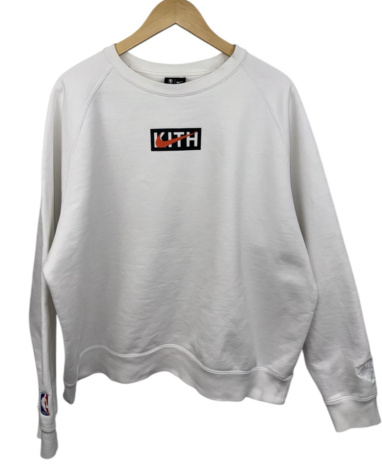 Kith x Nike For New York Knicks Fleece Crewneck Box Logo White Sz