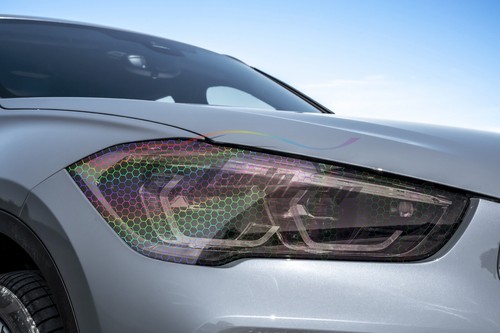 Headlight Hex Holographic Gloss Light Smoke Taillight Tint Film Fog Honeycomb - Foto 8 di 8