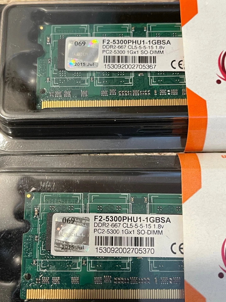 4GB (1GBx4) G.Skill DDR2-667MHz PC2 SO-DIMM F2-5300PHU1-1GBSA Laptop Ram NEW - Image 4 of 4