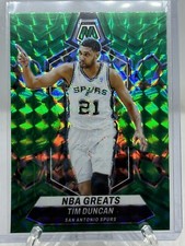 2023-24 Mosaic Basketball Tim Duncan NBA Greats #291 Green Prizm Spurs HOF