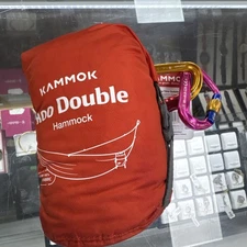 Used! KAMMOK Roo Double Hammock Water Resistant Ripstop Fabric Lightweight Orang