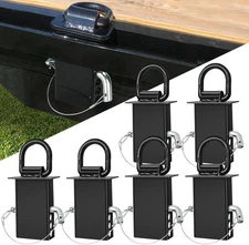 6 Packs Stake Pocket D Ring, Heavy Duty Trailer D Ring Tie Down Anchors, Adjusta