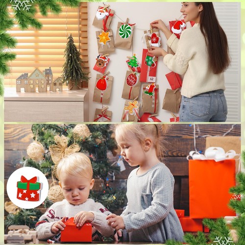 60 Sets Mini Christmas Cards Small Xmas Greeting Cards with Envelopes and Sti... - Foto 4 di 7