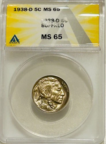1938 D Buffalo Nickel ANACS MS65