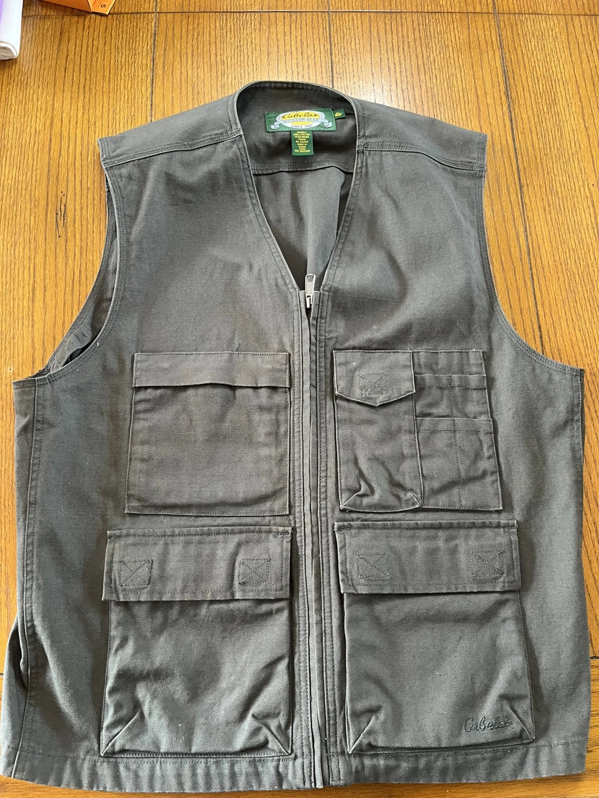 CABELA’S Outdoor Gear Fishing Hunting Shooting Vest XL Mens Green (0555-8)