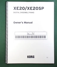 Korg XE20 / XE20SP Instruction Manual: Full Color 38 Pages & Protective Covers!