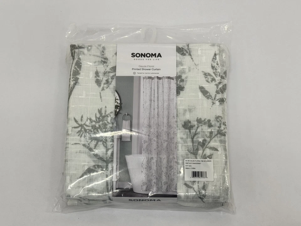 Sonoma Goods For Life Cortina de Ducha Floral Tela Gasa Tejida 70 in x 72 in NUEVO Foto 2 de 4