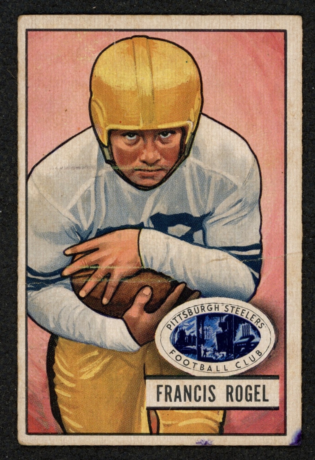 1951 Bowman #24 Francis Rogel  ** Pittsburgh Steelers   ~ VG (mk)
