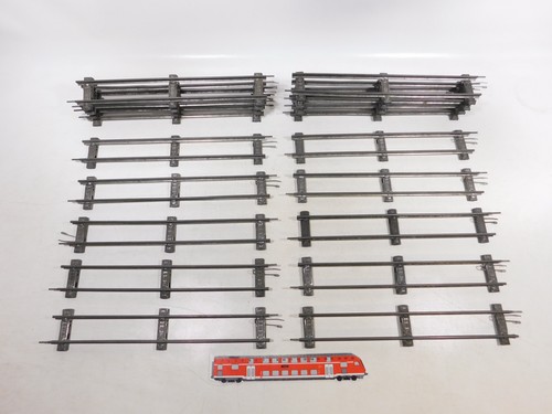 18x Märklin Spur 0 1610 D Blech Gleis gerade 32 cm für Uhrwerk-Betrieb #EF781-3 | Zustand: Gebraucht