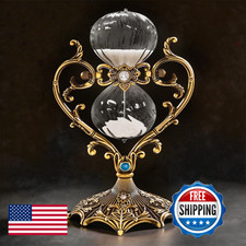 30 Minute Hourglass 11 Inch Engraved Rotating Sand Timer Vintage Brass Sandglass