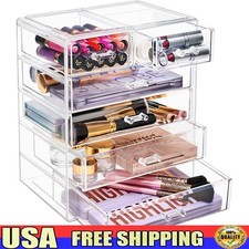 Spacious Clear Acrylic Makeup Organizer W/ 6 Drawers Beauty Essentials New