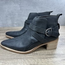 Free People~Women's~Back Loop Ankle Boots, Washed Black~Size 38EU (US 7.5)