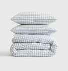 New ListingNwt Quince Classic Percale Cotton Blue Fog Gingham Duvet Set Full/Queen