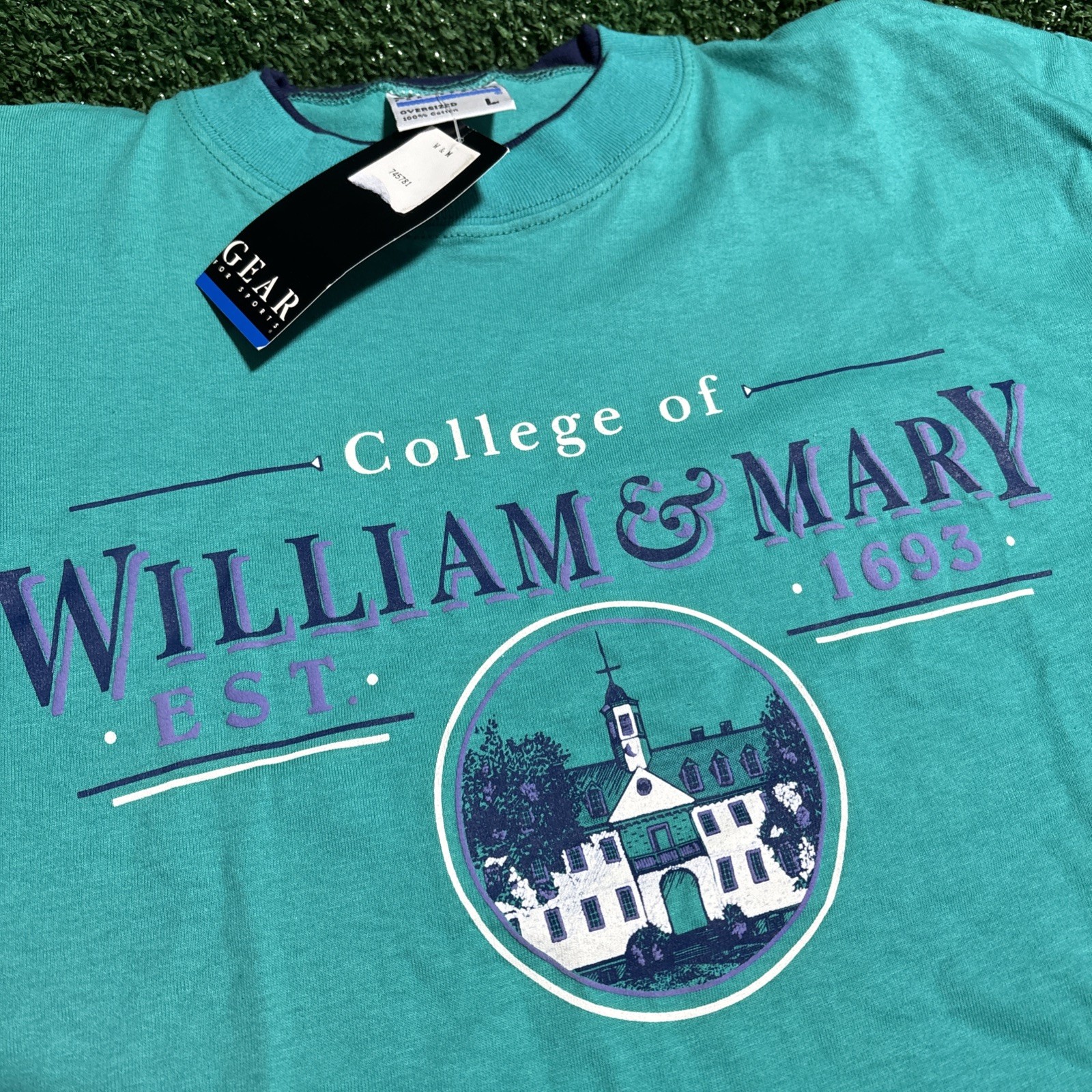 VTG College Of William & Mary L Tee Gear For Sports Crazy Piece Dead Stock