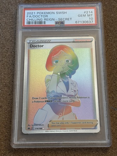POKEMON 2021 Chilling Reign Secret Full Art Trainer DOCTOR #214 PSA 10