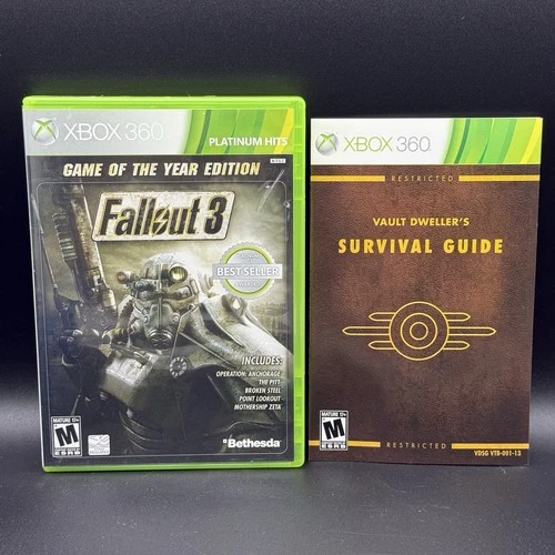 Fallout 3: Game of the Year Edition (Microsoft Xbox 360, 2009) W/ Manual CIB
