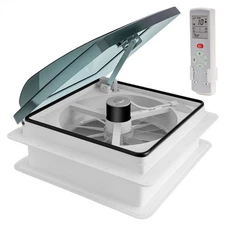 14" X 14" RV Replacement Roof Vent Cover 4-Speed 12V White Camper (Trailer) Vent