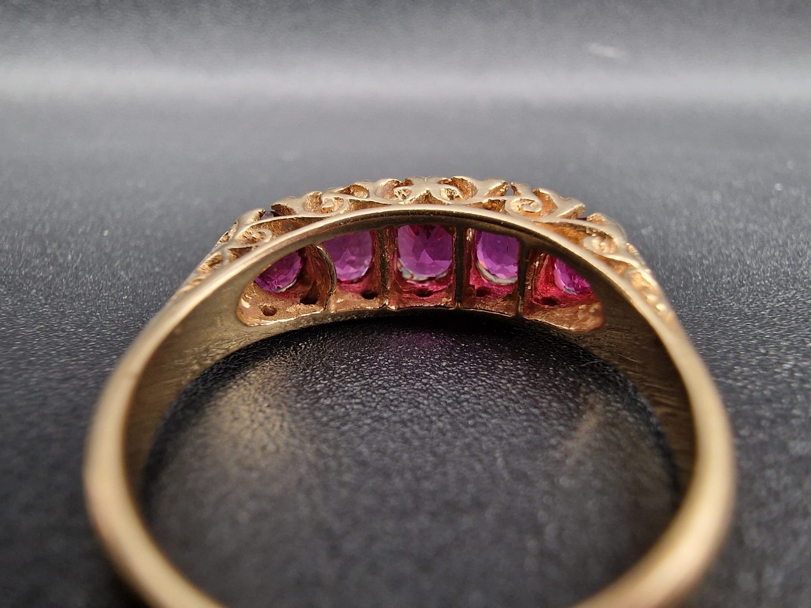 Antique 18ct Gold Ruby Diamond Ring Victorian Cir… - image 11