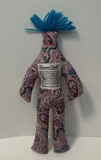 Original Dammit Doll Original Purple Paisley Blue Hair EUC Stress Relief  Funny