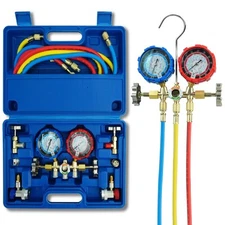 3 Way AC Gauge AC Manifold Gauge Set for R134a R410a R12 R22 R502 Refrigerant...