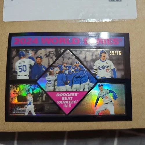 2025 TOPPS HERITAGE WORLD SERIES #462 CHROME BLACK REFRACTOR 39/76 SHOHEI OHTANI
