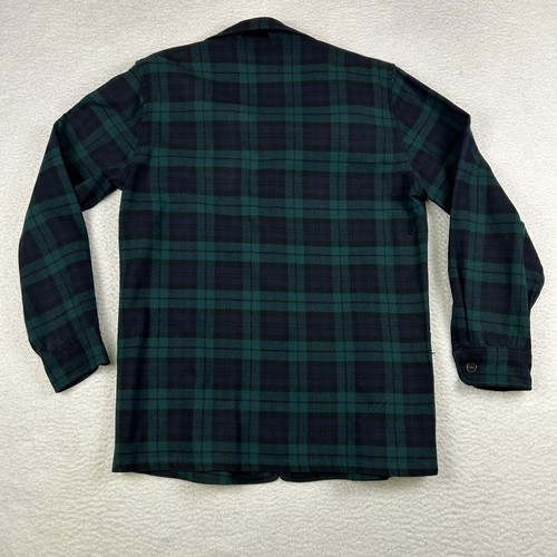 Vintage Pendleton Jacket Mens Medium 49er Wool Plaid Tartan 60s 70s Shacket Coat - Picture 2 of 15