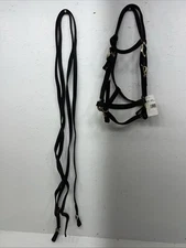 New Fabtron Black Nylon Halter/Bridle Trail Combo With Split Reins #NP54-5 W-43