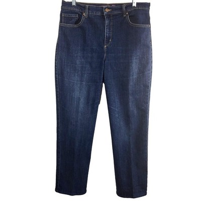 Gloria Vanderbilt Amanda Size 12 Blue Denim Jeans Cotton Stretch 33 x 29 inches