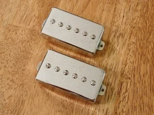 HUMBUCKER SIZED P90 PICKUP SET ALNICO 2 MAGNETS IN POLISHED NICKEL