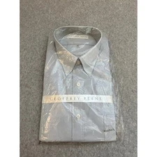 Geoffrey Beene Dress Shirt Mens 16 1/2 34/35 Long Sleeve Button Down Blue NWT