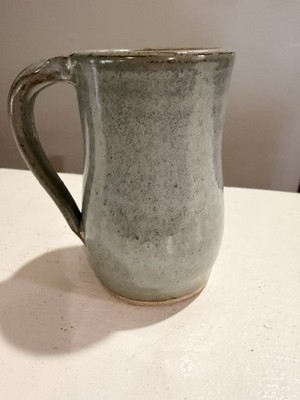 Handmade Studio Pottery Mug Blue Gray Speckled Ceramic Tapered Coffee Cup