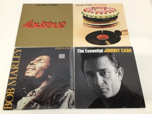 Lot of 10 Records (Vinyl): Jimi Hendrix, Beatles, Cash, Bob Marley, Stones...