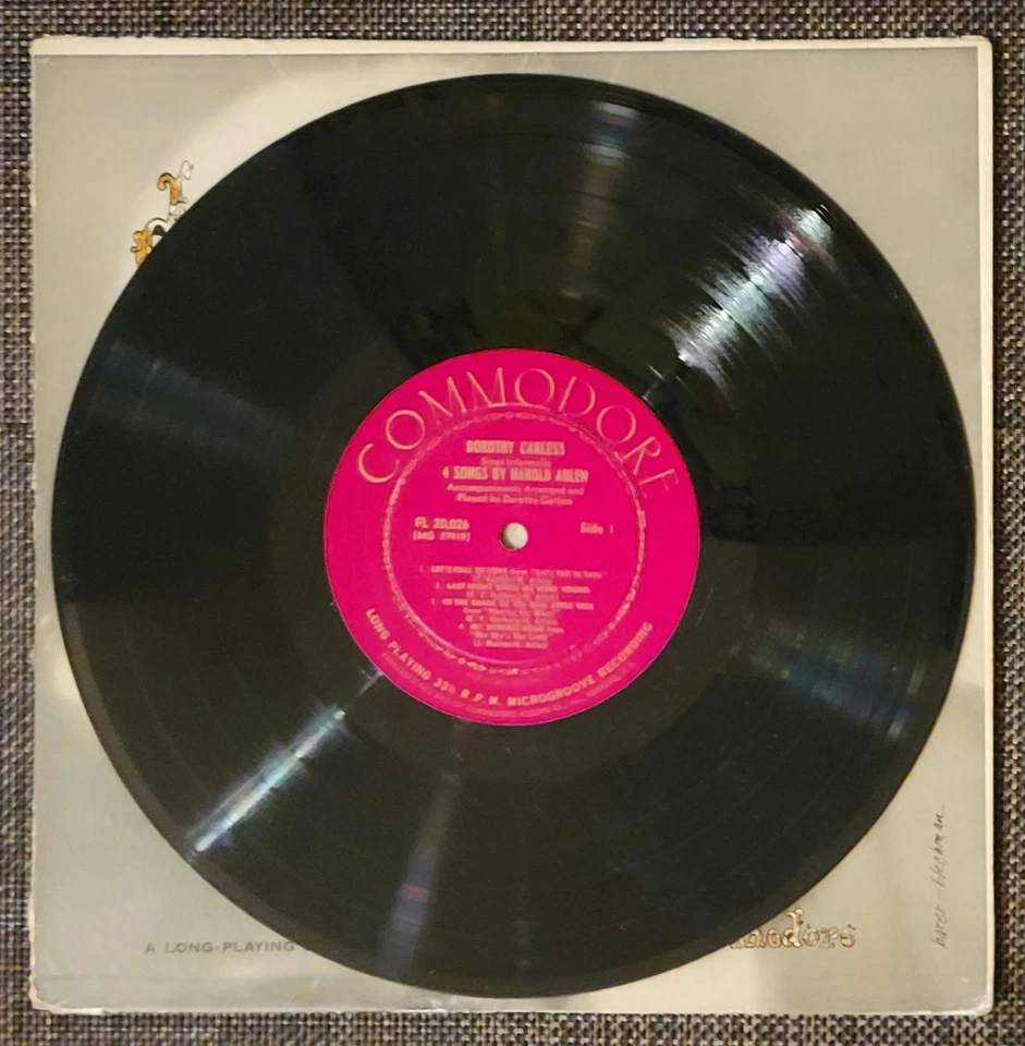 DOROTHY CARLESS 1953 LP 10" Rare Jazz KURT WEILL + HAROLD ARLEN + FREE SHIPPING Foto 3 de 4