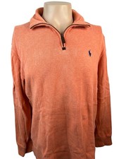 Polo Ralph Lauren Mens Large Quarter Zip Pullover Cotton Knit Pony Logo Sweater