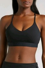 New Women's NIKE FD1062 Black Indy Light Support Padded Sports Bra Size L