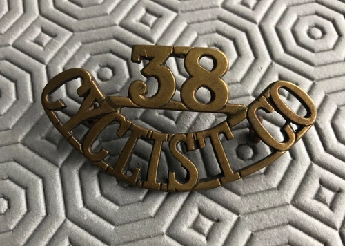 38 Cyclist  CO-Original Badge Military possibly WW1