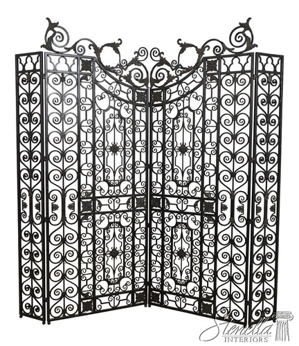 74110: MAITLAND SMITH Wrought Iron & Bronze Room Divider Screen