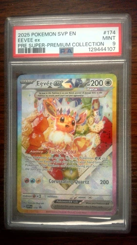 PSA 9 Eevee EX #174 Pokémon Prismatic Evolutions Black Star Promo 2025