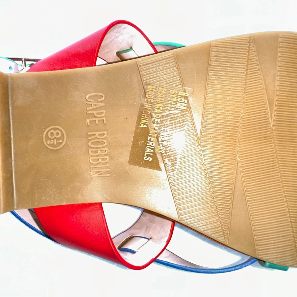 Cape Robbin Gladiator Sandals Studded Strappy Red Blue Green Size 8.5 Festival - Image 4 of 4