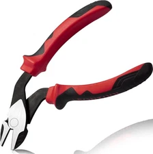 High Leverage Diagonal Cutting Pliers with Angled Head 7 Medium, Red & Black 