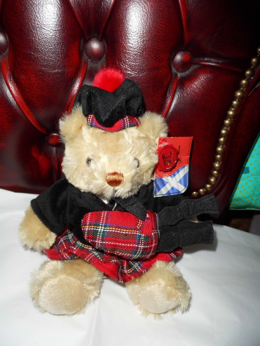 KEEL TOYS Scottish Bagpipe Bear with Kilt and PP