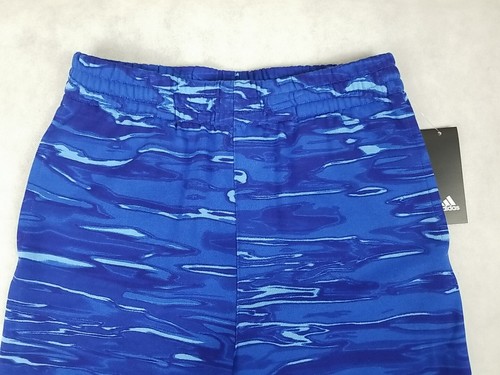 NEW Adidas Jogger Pant Boys Size Large Fleece Sweatpant Activewear Blue Logo - Picture 4 of 6