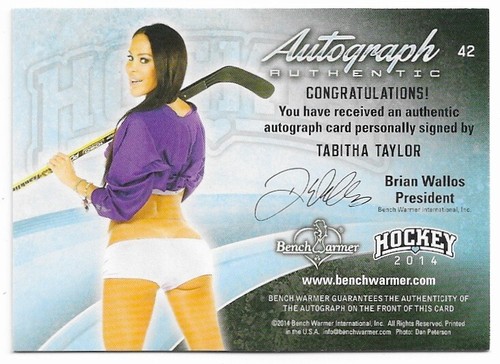 2014 Benchwarmer Hockey Tabitha Taylor lámina roja autógrafo tarjeta automática uno/1 1/1 - Imagen 2 de 2