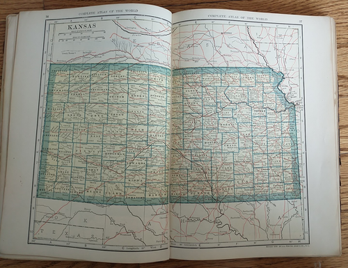Rare 1912 Complete Atlas of the World – L.L. Poates & Co Antique Color Maps Book - 第 9/24 張圖片