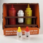 Barbecue Condiment Picnic Table BBQ Condiment Set Plus 2 Mini Sauce Bottles
