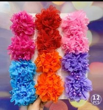 12 Pc, 6 Prs Colorfull Scrunchies